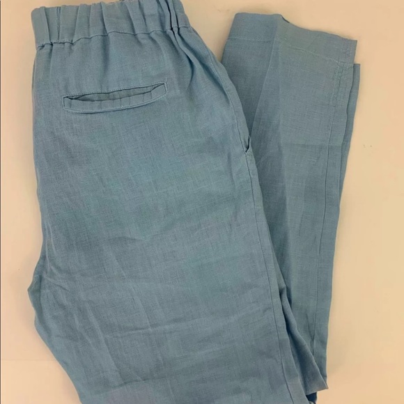 New Guess Marciano Linen Pants Blue relaxed slim leg S - Picture 4 of 4